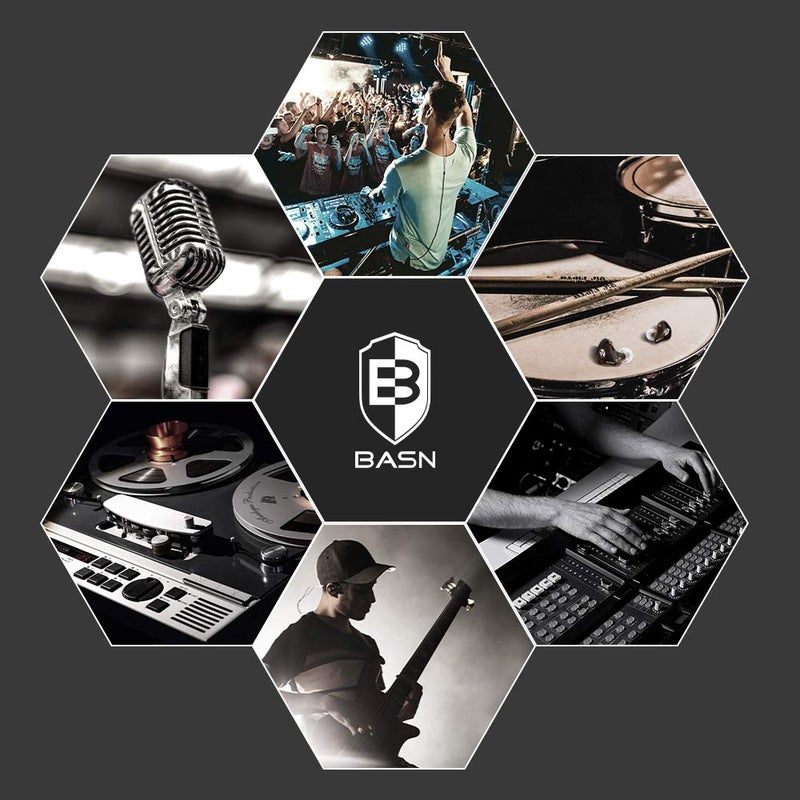 BASN Professional in Ear Monitor Headphones for Singers Drummers Musicians with MMCX Connector IEM Earphones (Pro Clear Brown) - Image 5